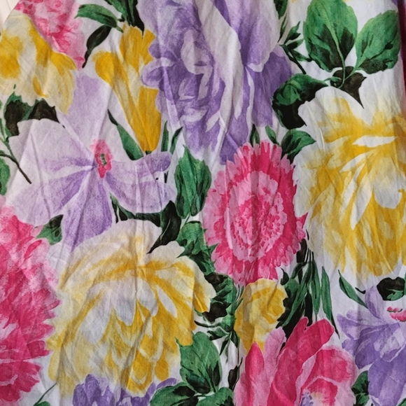 Superb vintage flowery full skirt - Handmade - Picture 4 of 4